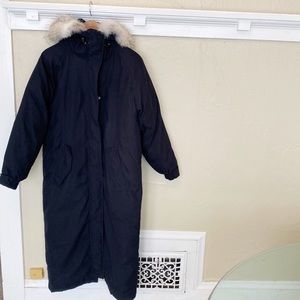 Cabela’s Goose Down Long Puffer Jacket Fur Trim Hood